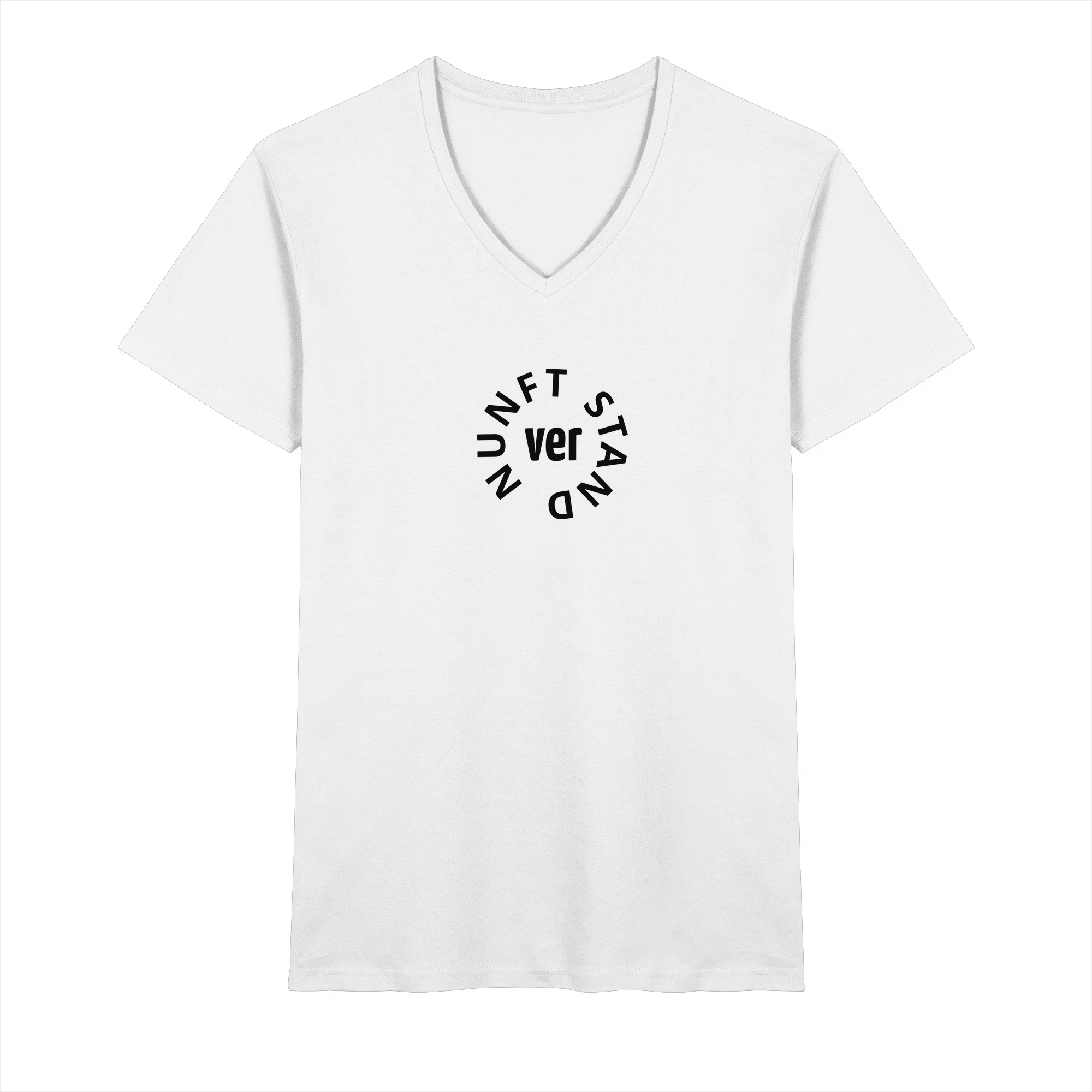 BLACK FRONT (K4) - Mens Organic V-Neck Shirt