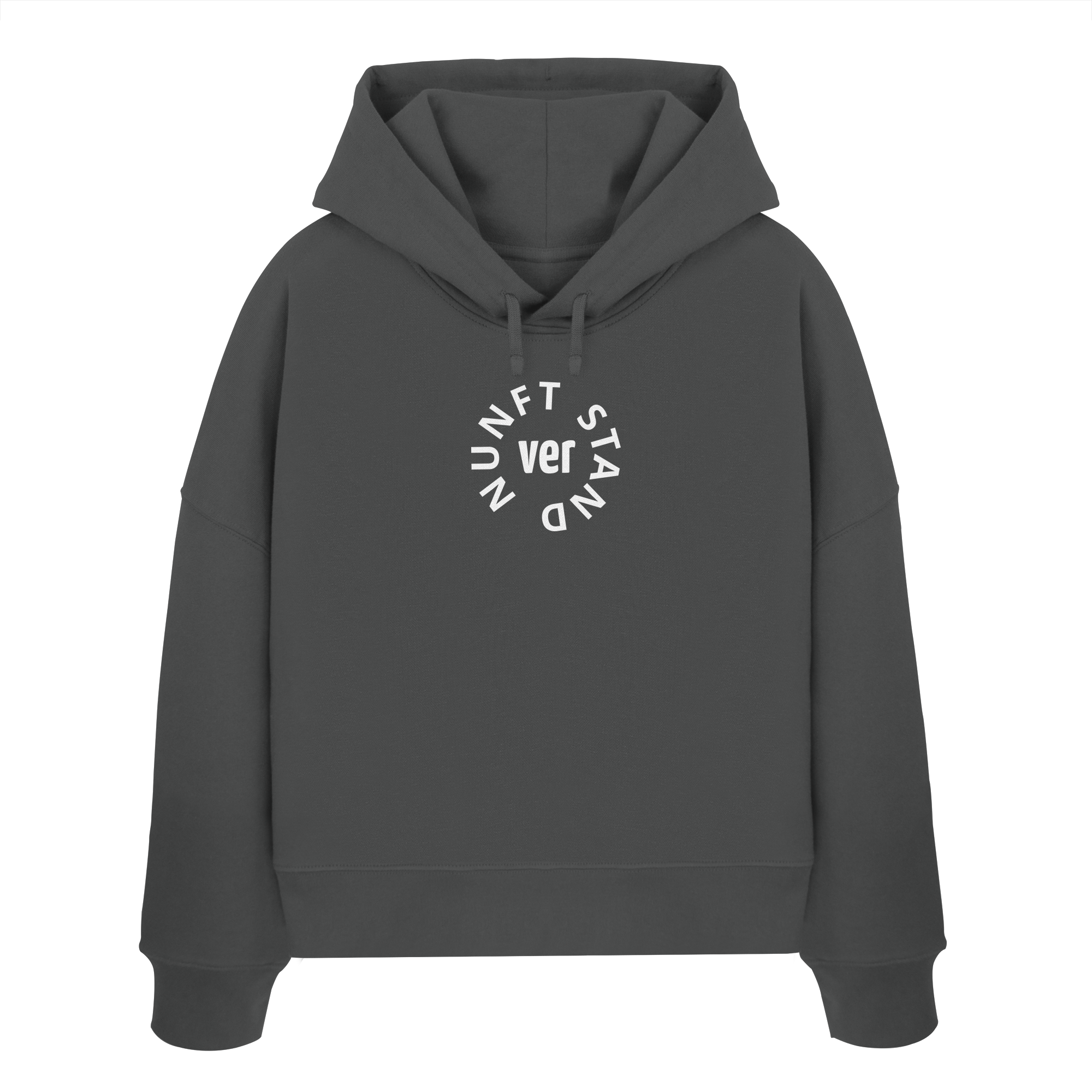 WHITE FRONT (K4) - Womens Organic Boxcut Hoodie