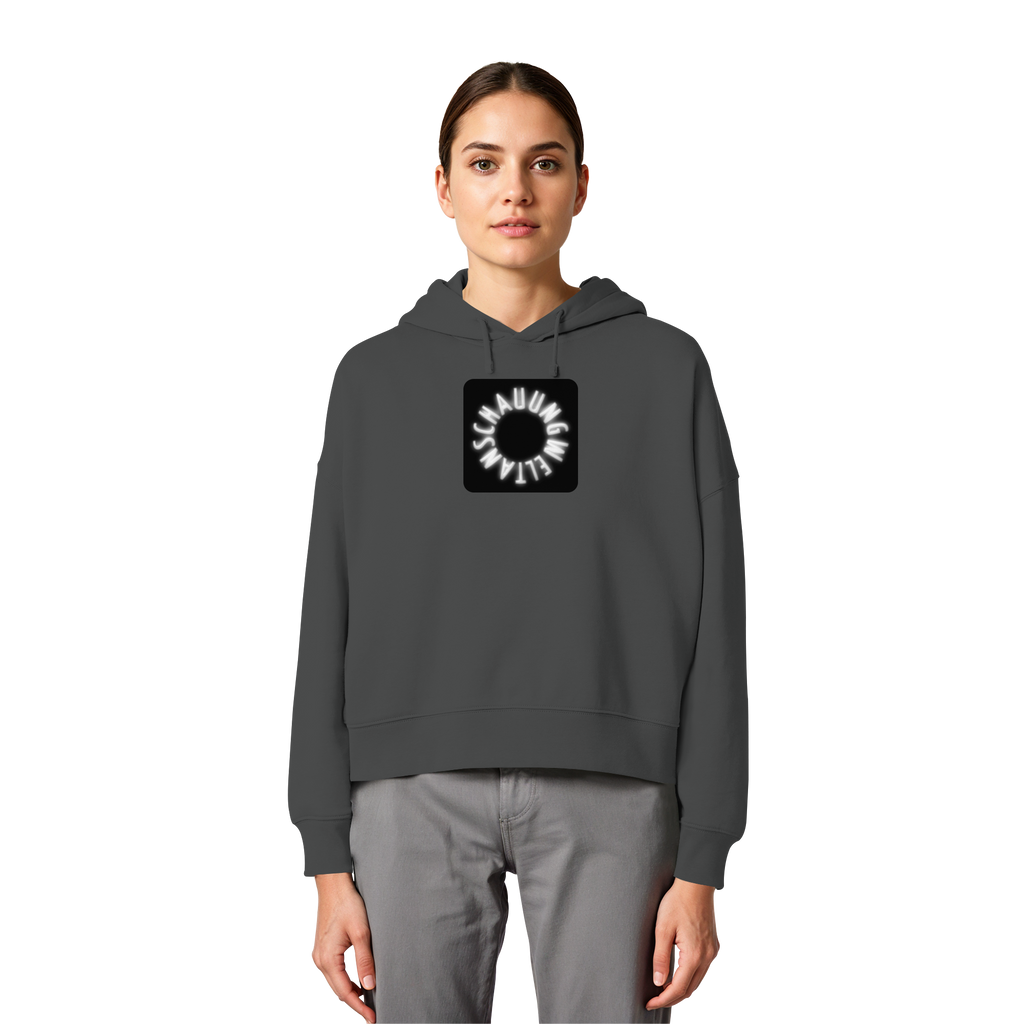 WHITE FRONT (K5) - Womens Organic Boxcut Hoodie
