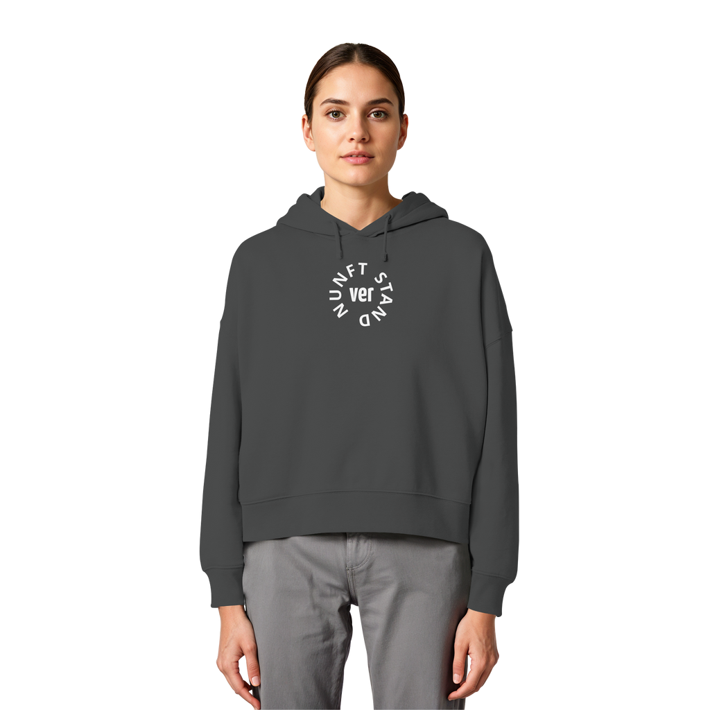 WHITE FRONT (K4) - Womens Organic Boxcut Hoodie