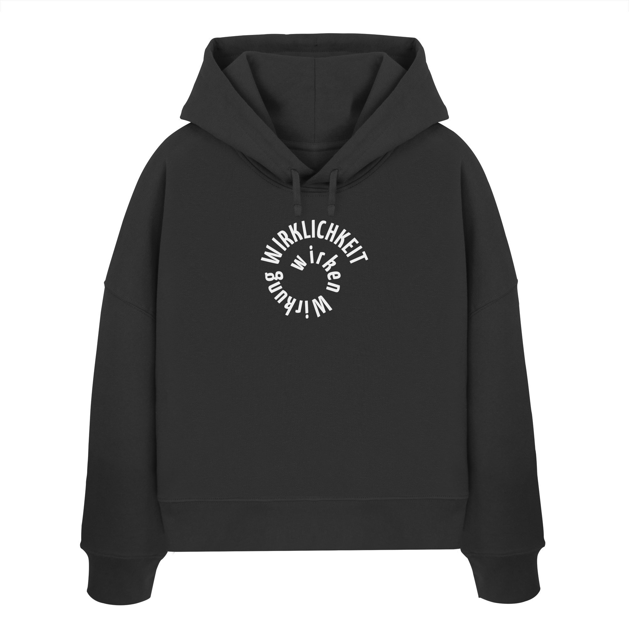 WHITE FRONT - Womens Boxcut Hoodie