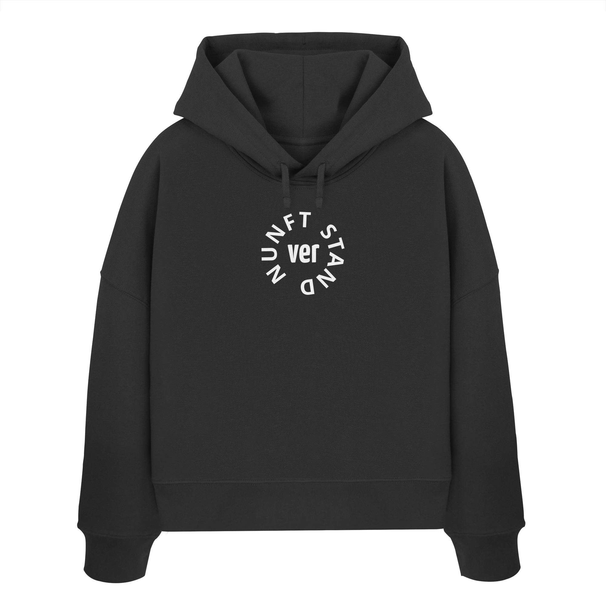 WHITE FRONT (K4) - Womens Organic Boxcut Hoodie