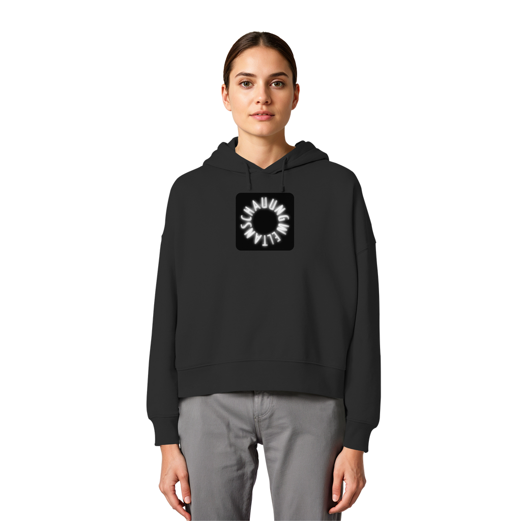 WHITE FRONT (K5) - Womens Organic Boxcut Hoodie