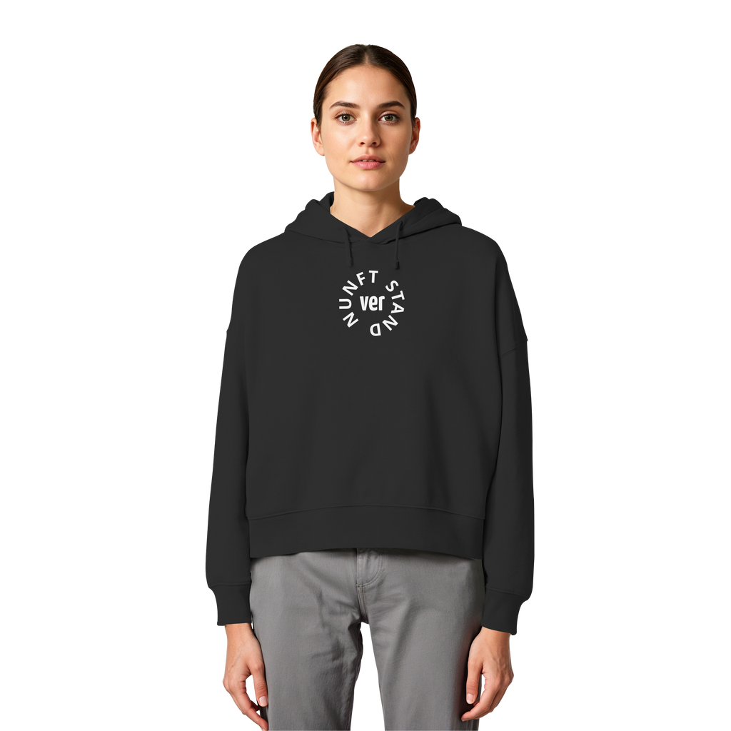 WHITE FRONT (K4) - Womens Organic Boxcut Hoodie