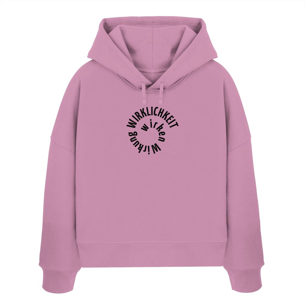 BLACK FRONT - Womens Boxcut Hoodie