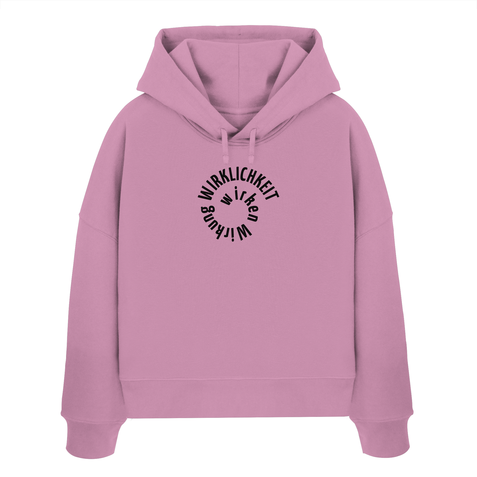 BLACK FRONT - Womens Boxcut Hoodie