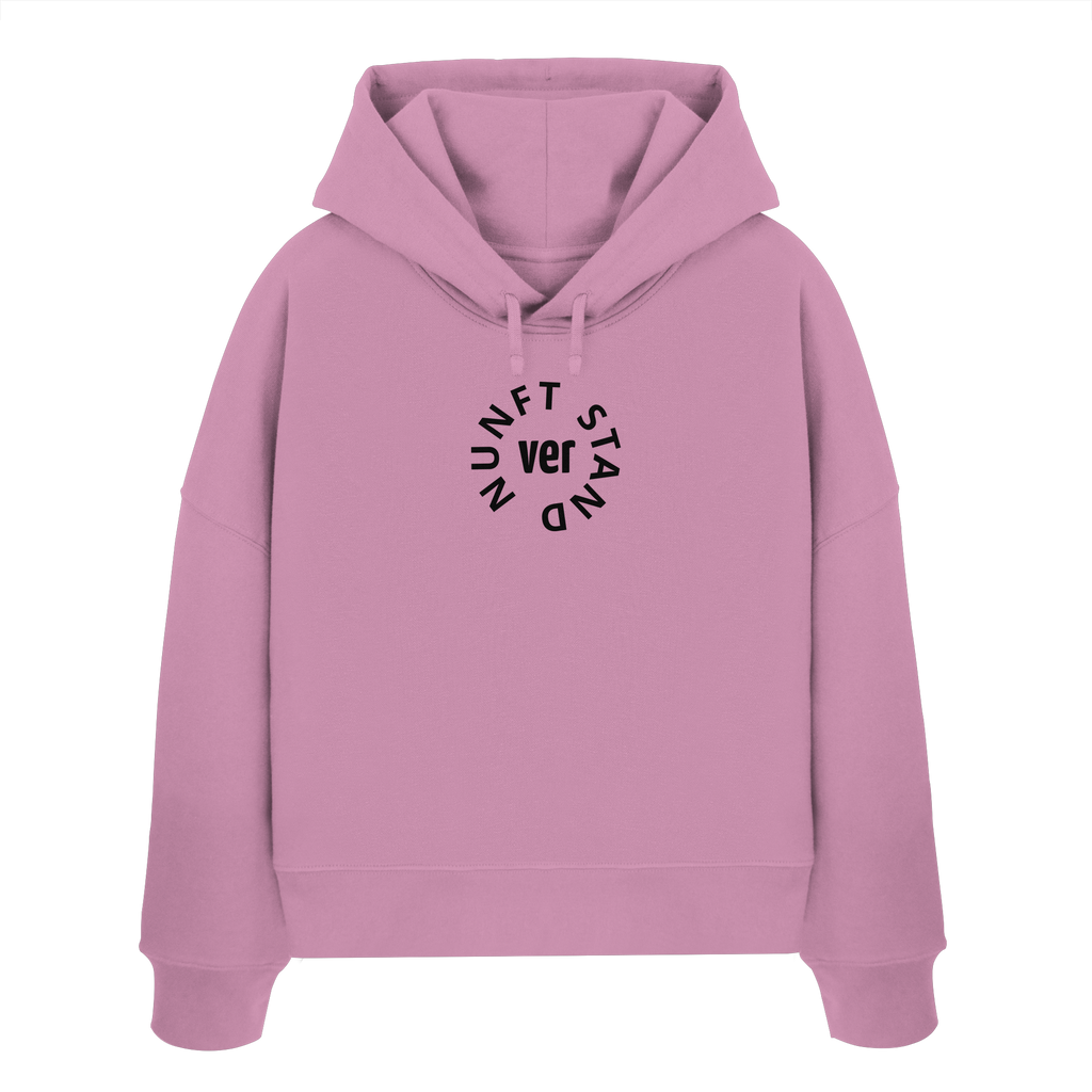 BLACK FRONT (K4) - Womens Organic Boxcut Hoodie