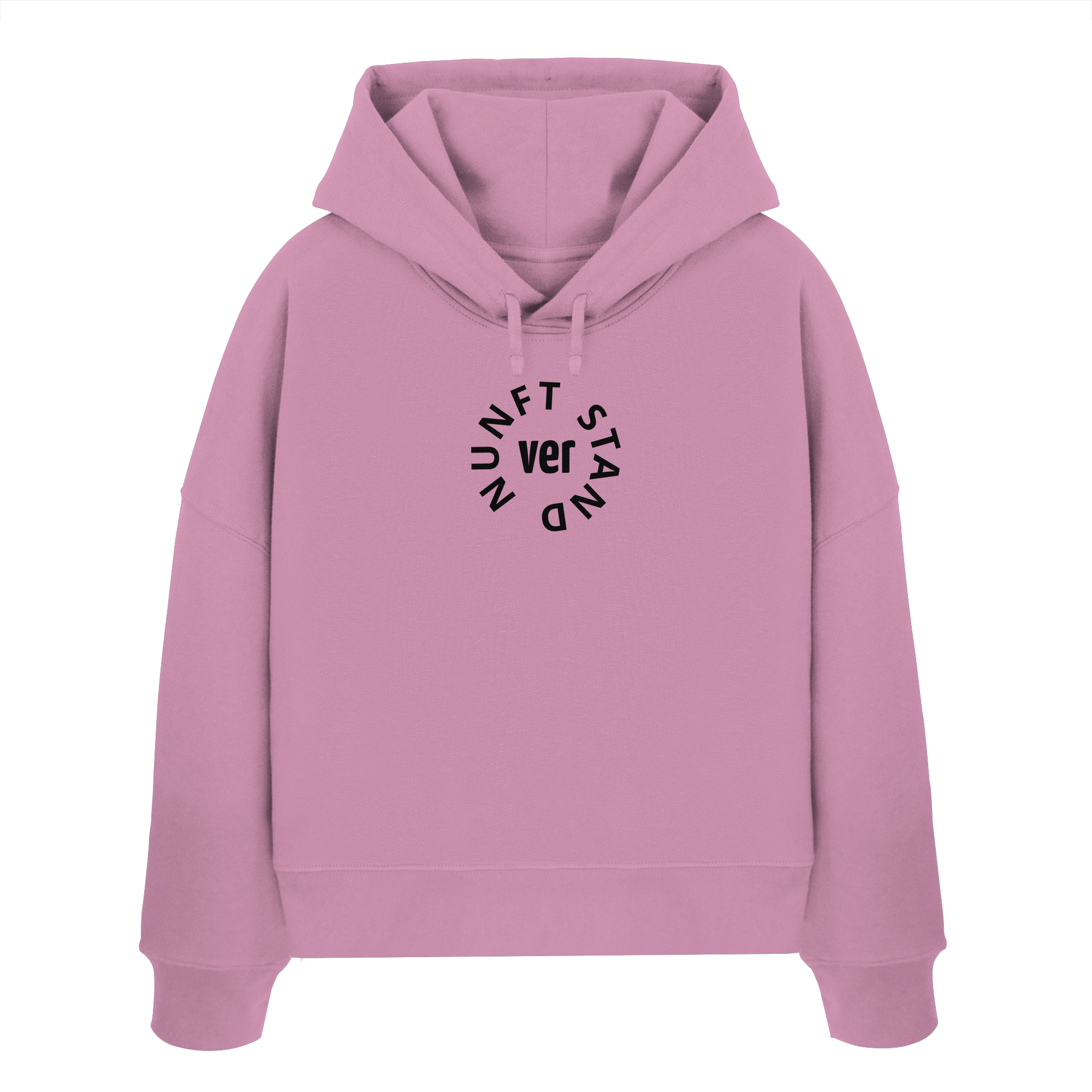 BLACK FRONT (K4) - Womens Organic Boxcut Hoodie