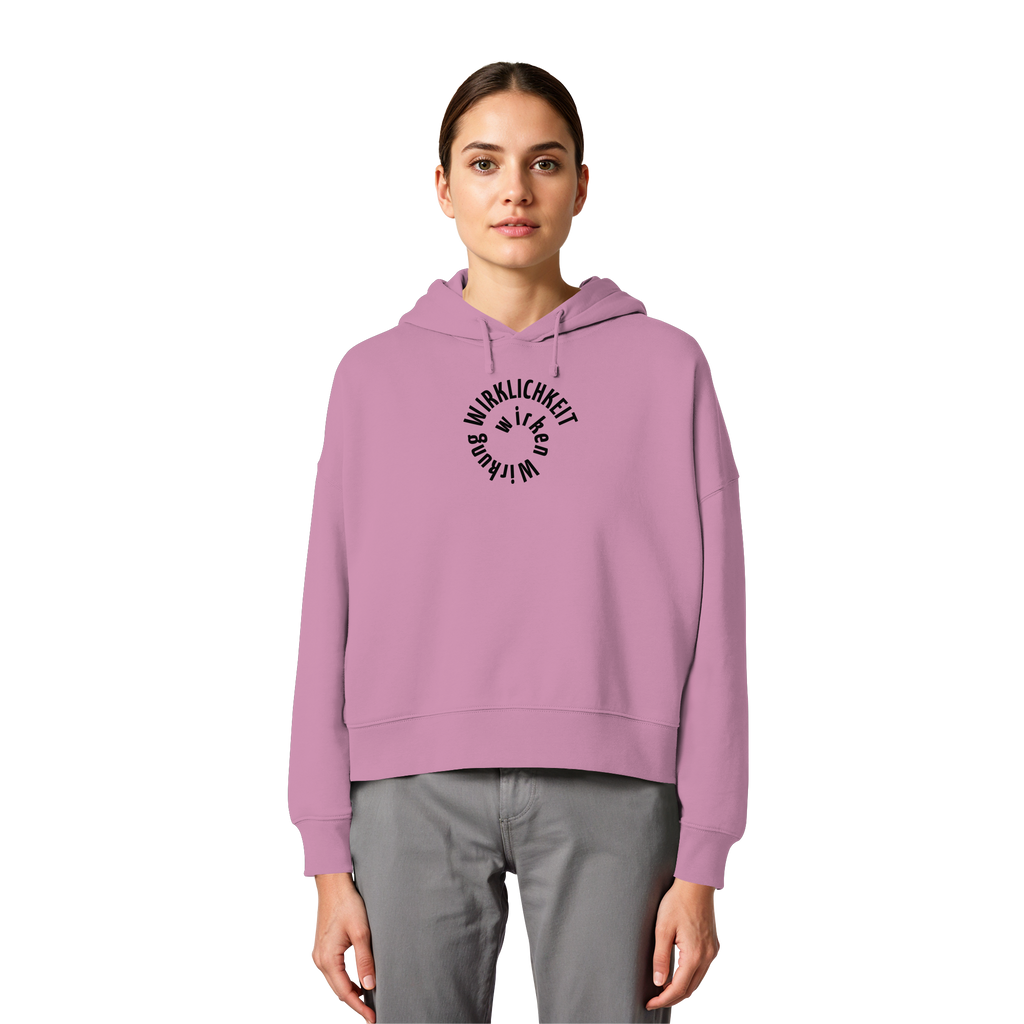 BLACK FRONT - Womens Boxcut Hoodie