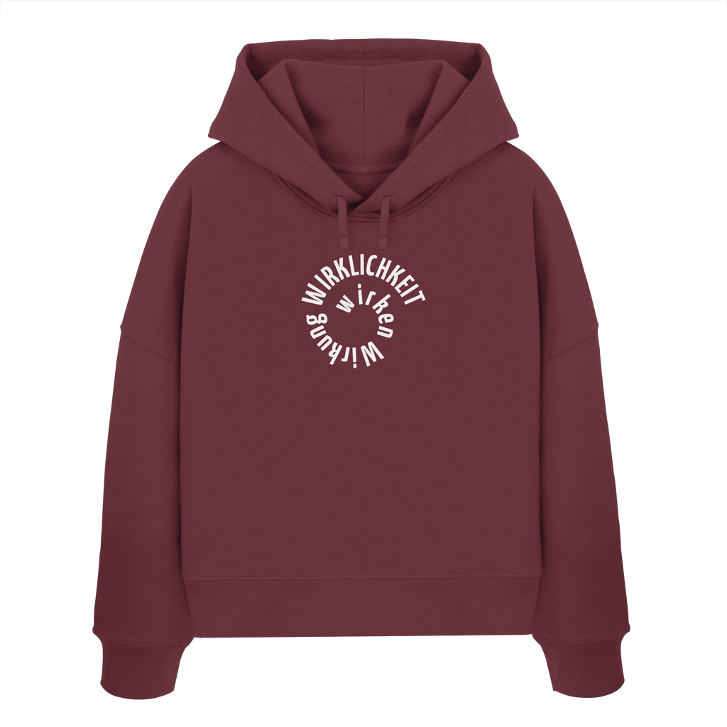 WHITE FRONT - Womens Boxcut Hoodie