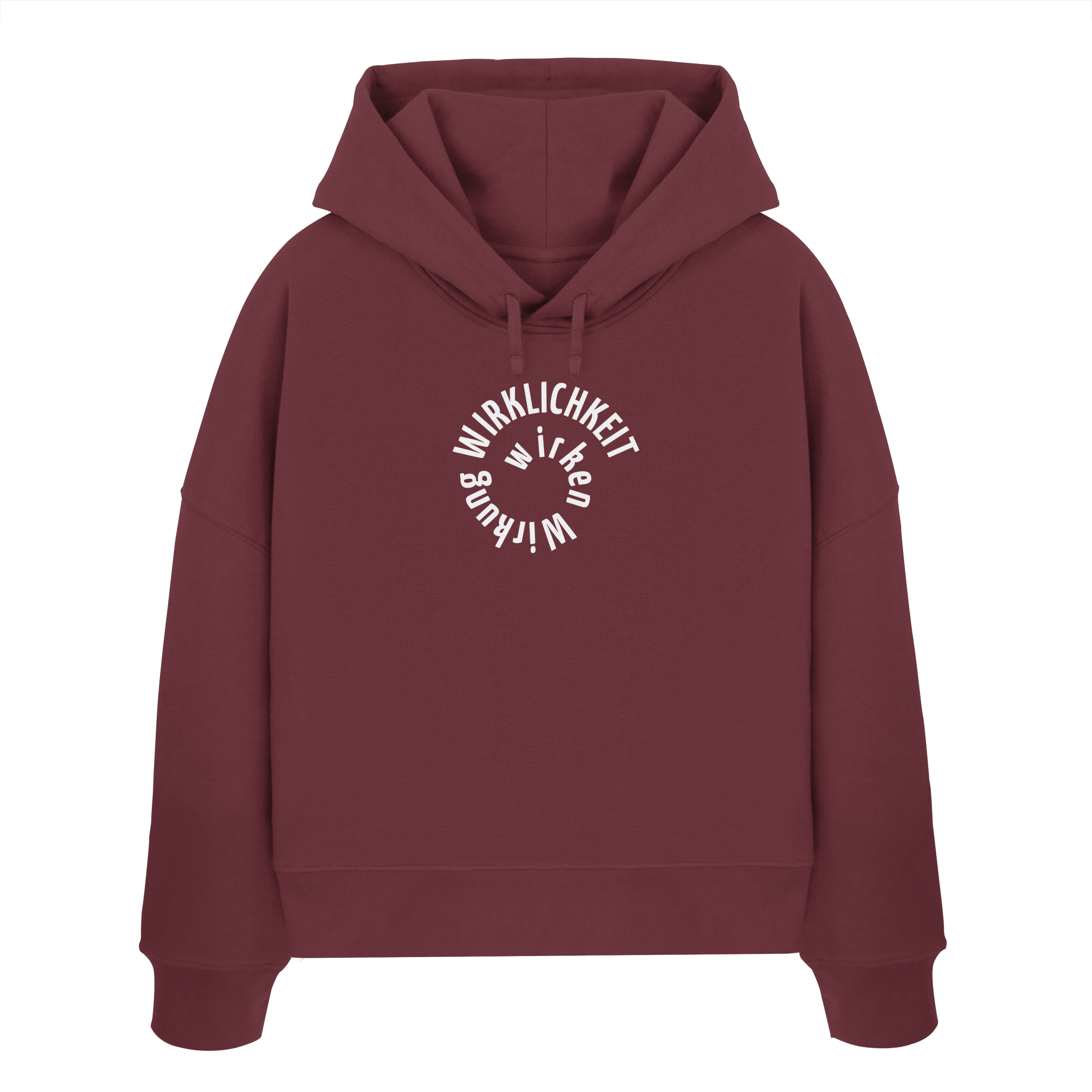 WHITE FRONT - Womens Boxcut Hoodie