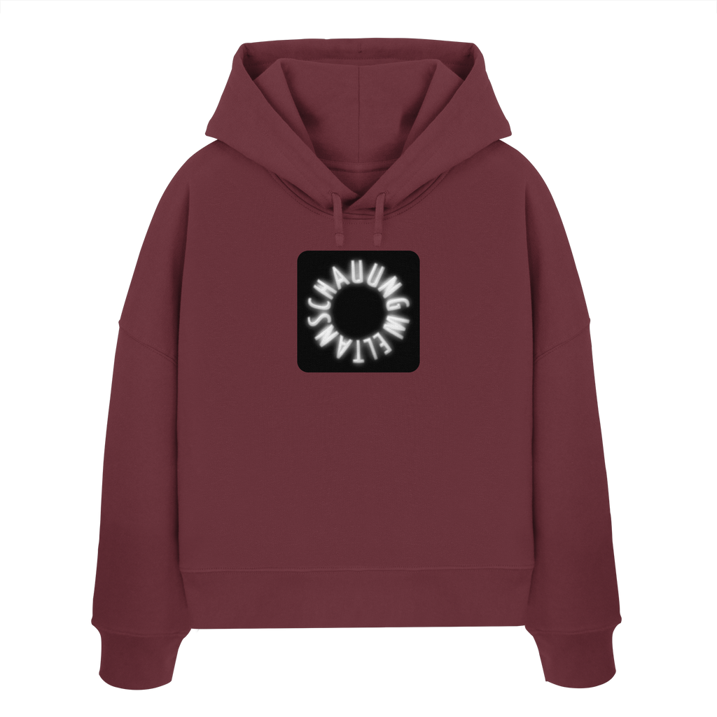 WHITE FRONT (K5) - Womens Organic Boxcut Hoodie