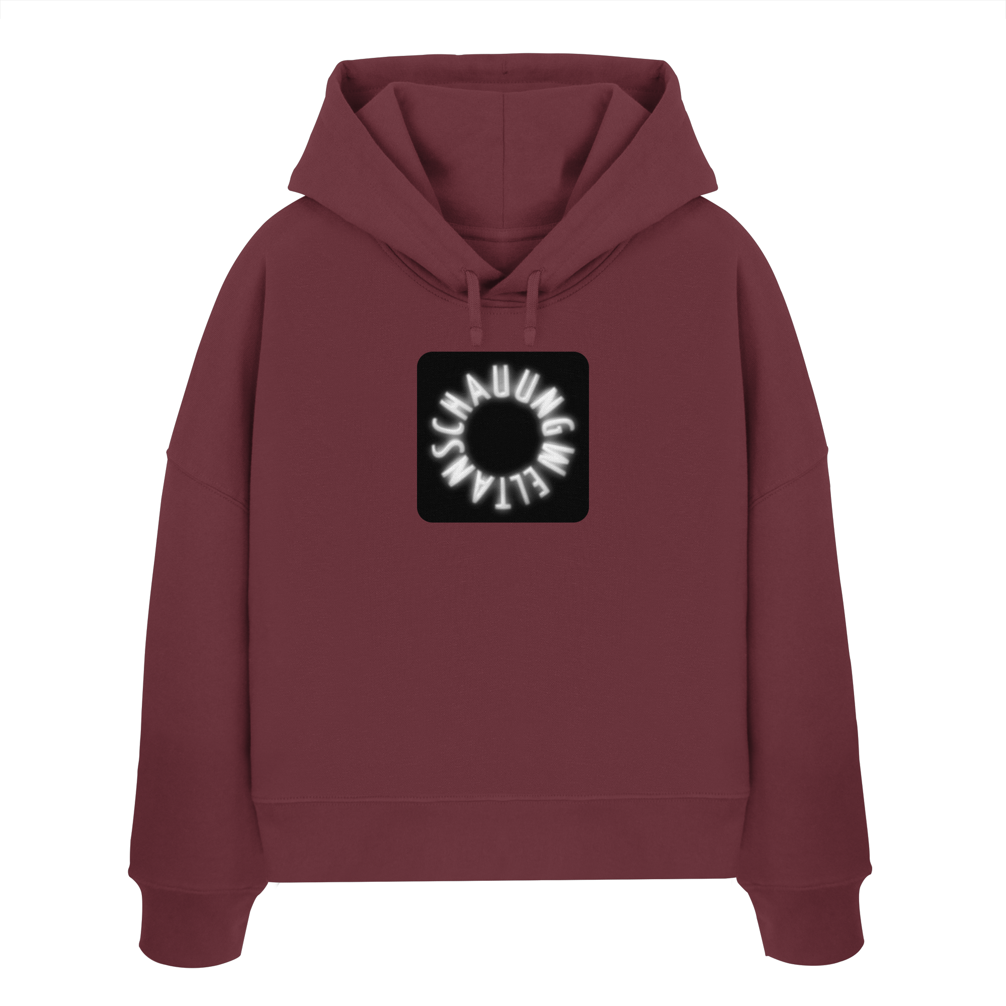 WHITE FRONT (K5) - Womens Organic Boxcut Hoodie