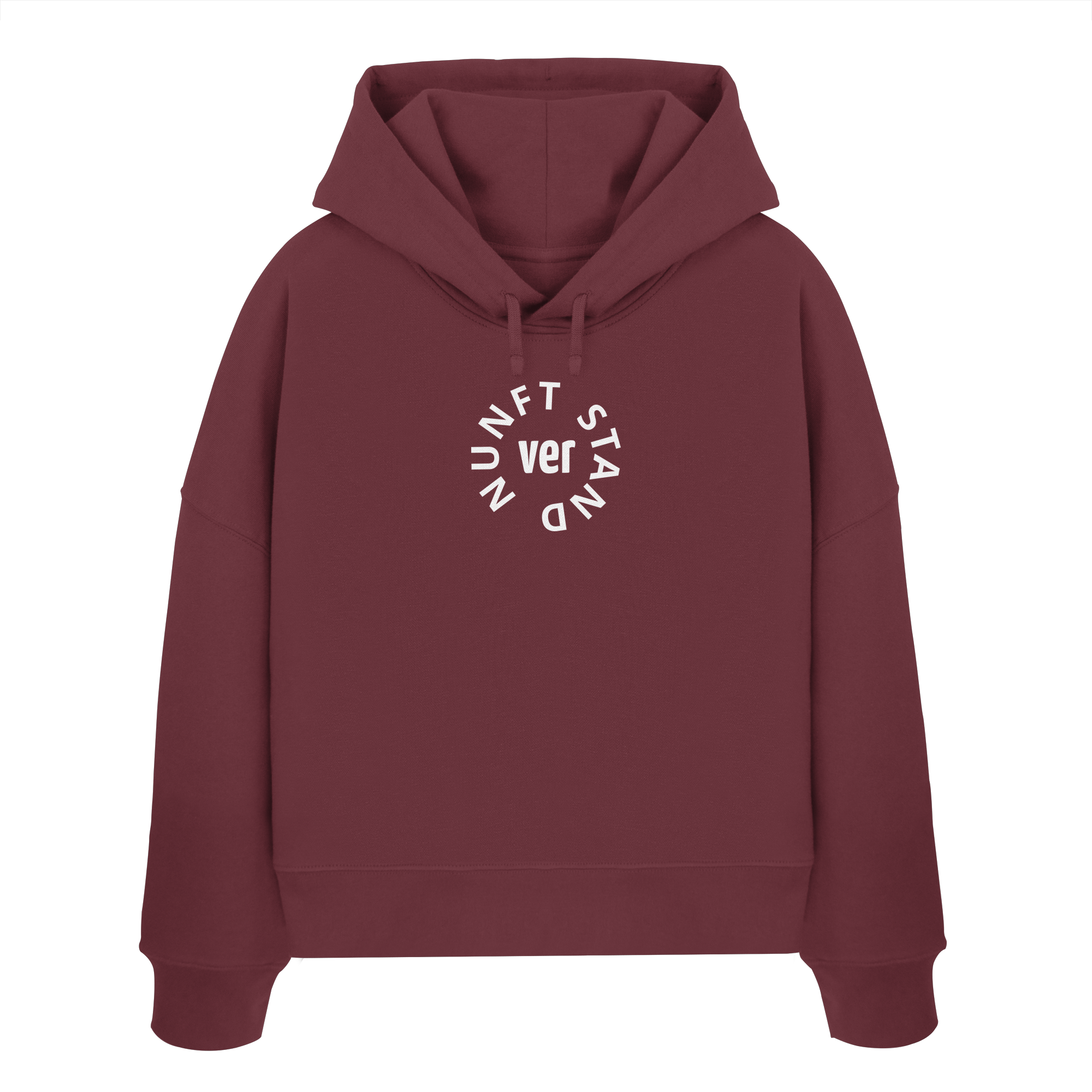 WHITE FRONT (K4) - Womens Organic Boxcut Hoodie