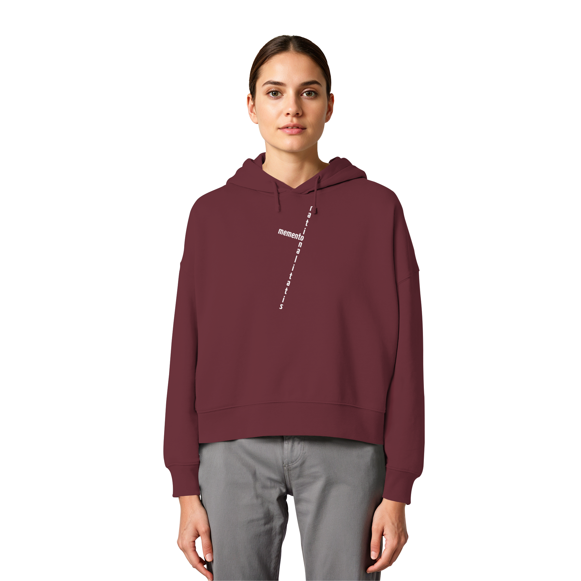 WHITE FRONT (K2) - Womens Organic Boxcut Hoodie