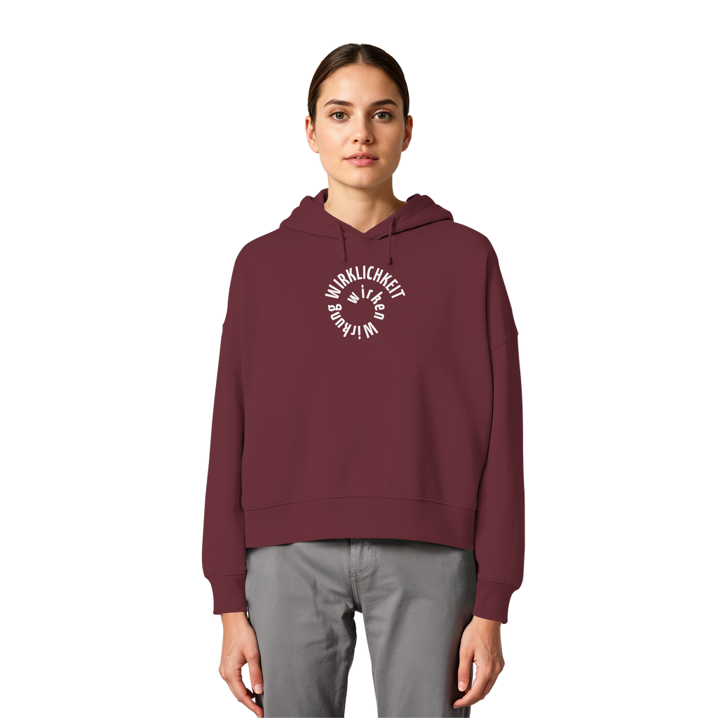 WHITE FRONT - Womens Boxcut Hoodie