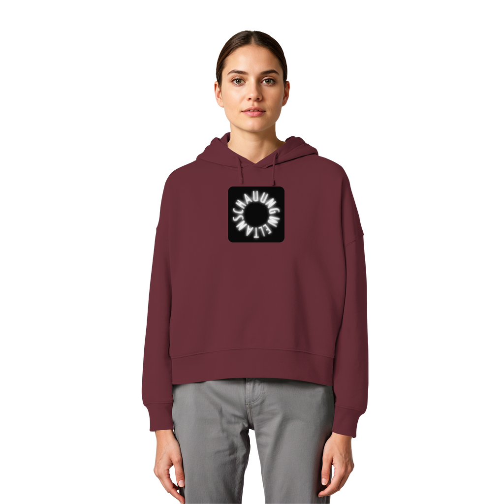 WHITE FRONT (K5) - Womens Organic Boxcut Hoodie