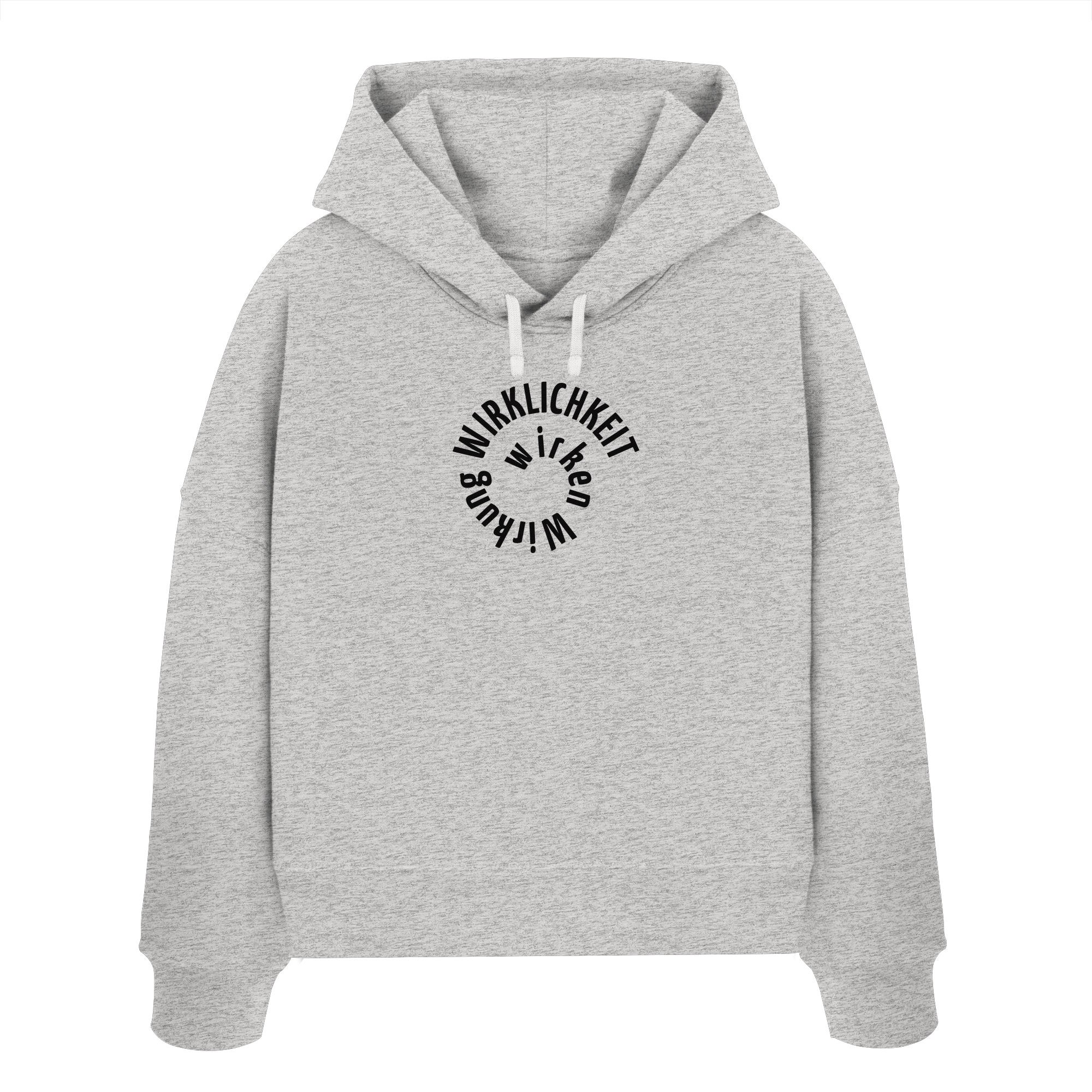 BLACK FRONT - Womens Boxcut Hoodie