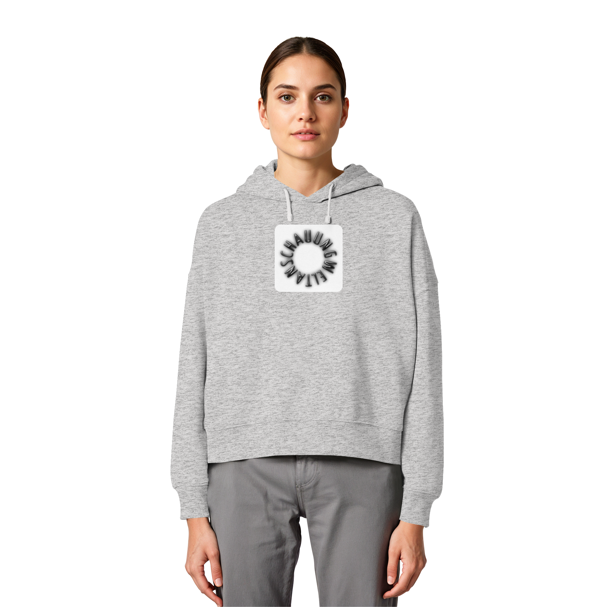 BLACK FRONT (K5) - Womens Organic Boxcut Hoodie