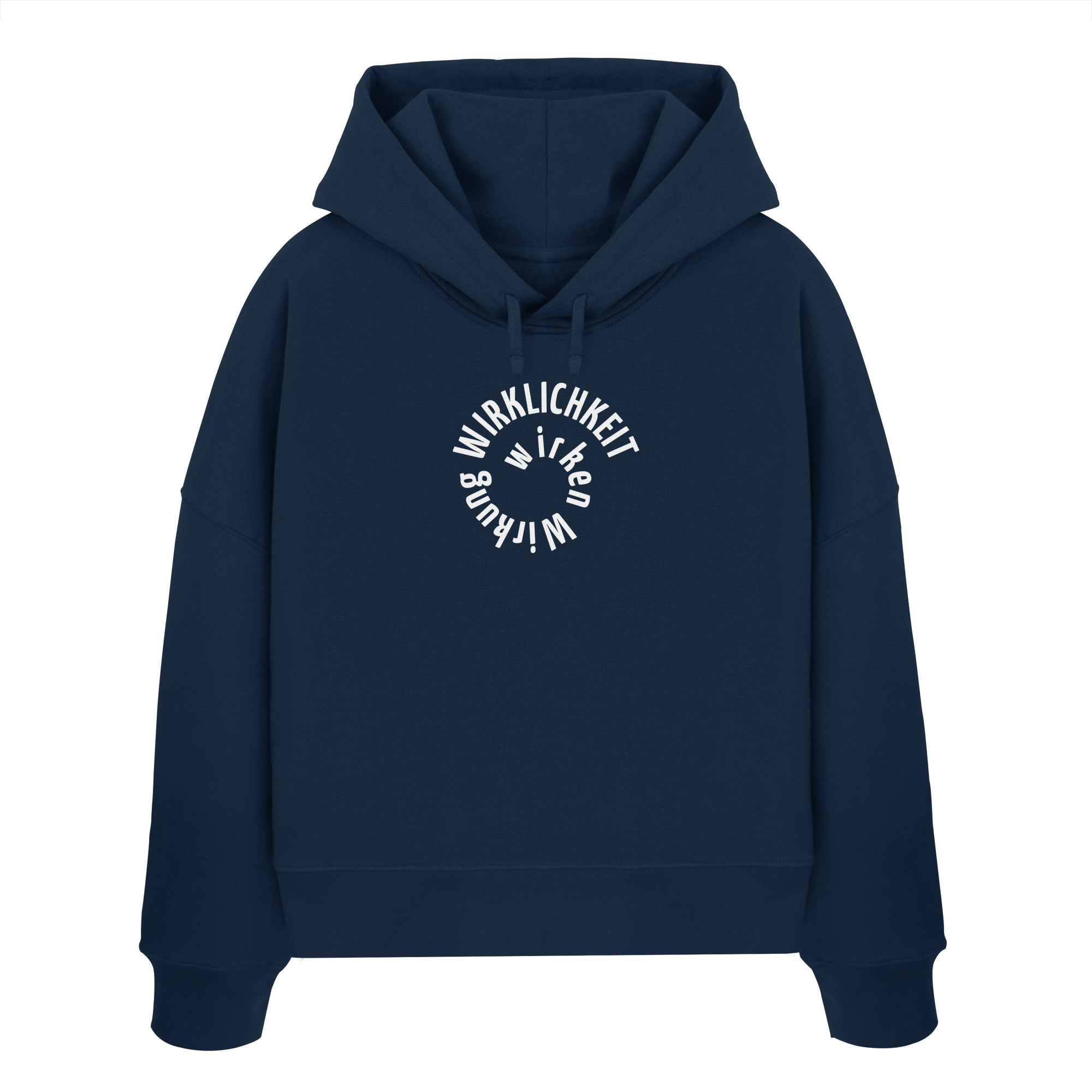 WHITE FRONT - Womens Boxcut Hoodie