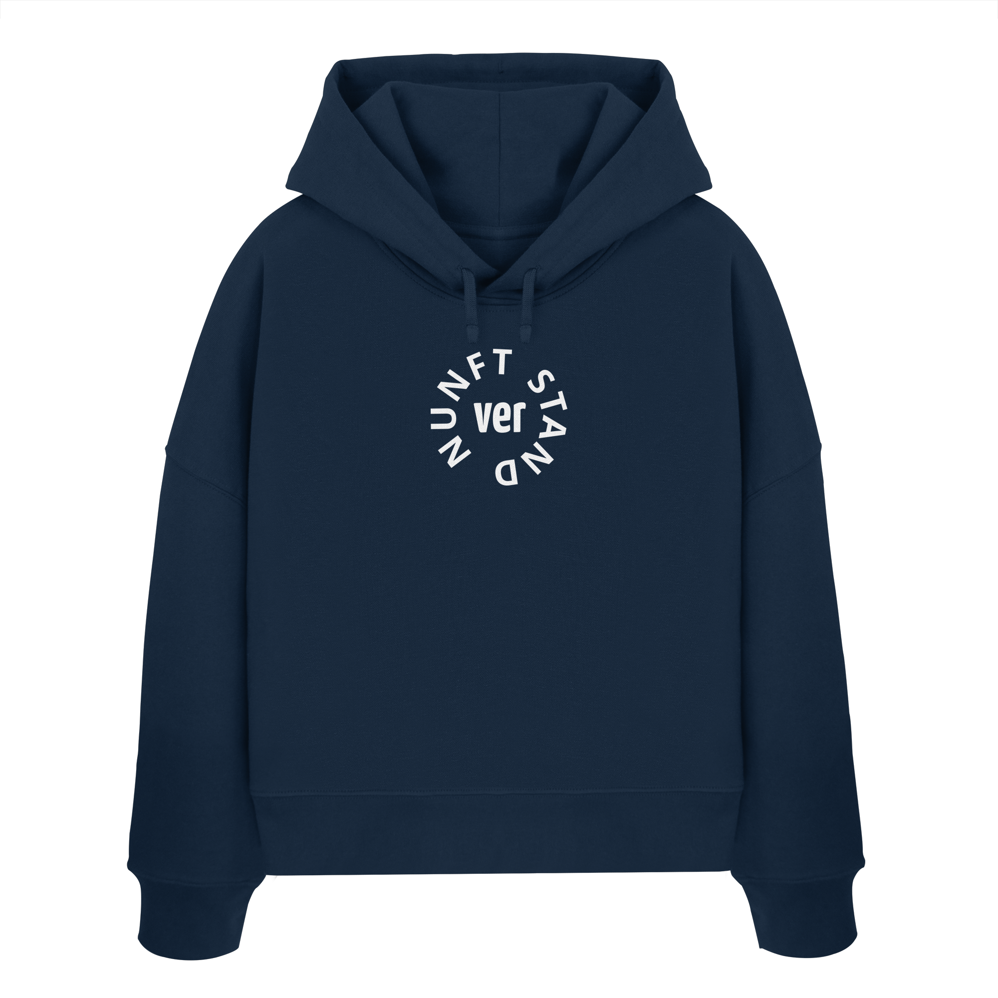 WHITE FRONT (K4) - Womens Organic Boxcut Hoodie