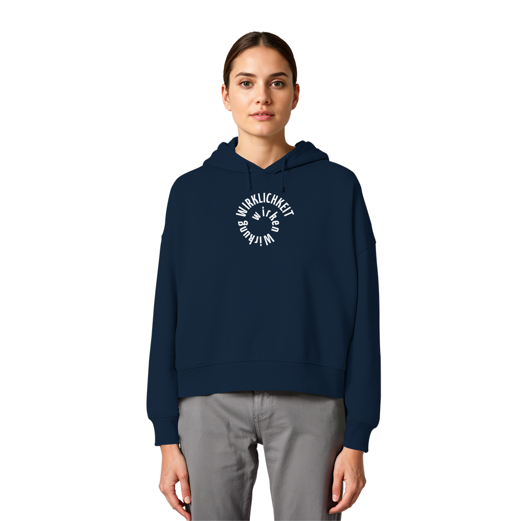 WHITE FRONT - Womens Boxcut Hoodie