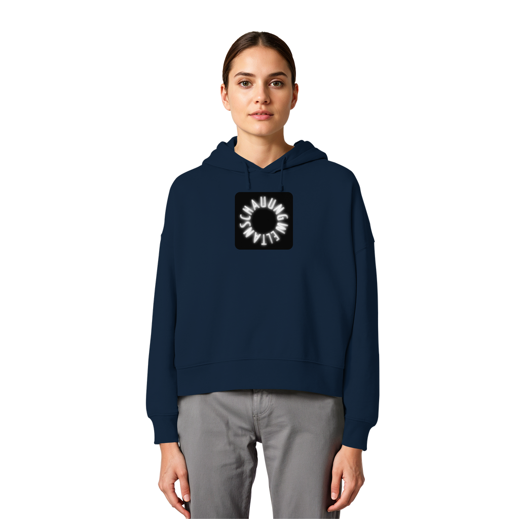 WHITE FRONT (K5) - Womens Organic Boxcut Hoodie