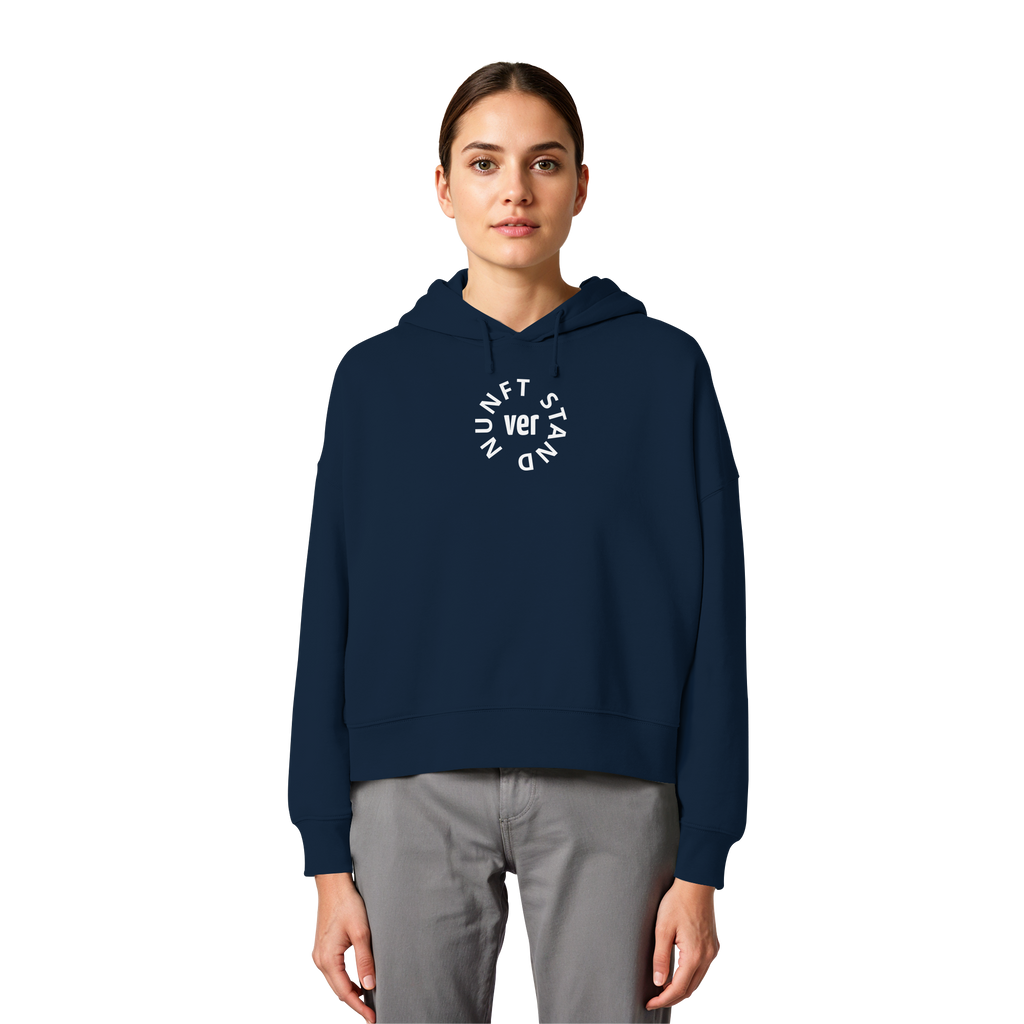 WHITE FRONT (K4) - Womens Organic Boxcut Hoodie