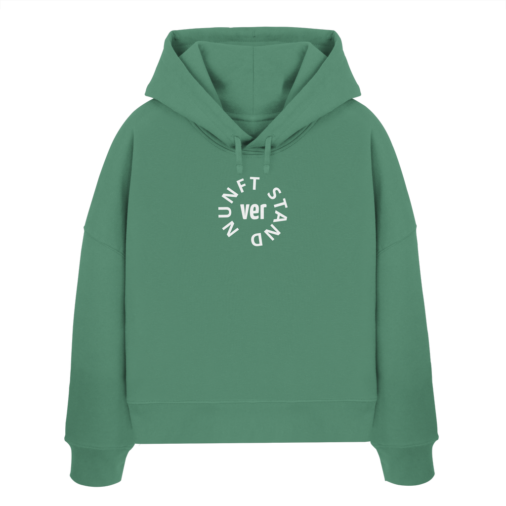 WHITE FRONT (K4) - Womens Organic Boxcut Hoodie