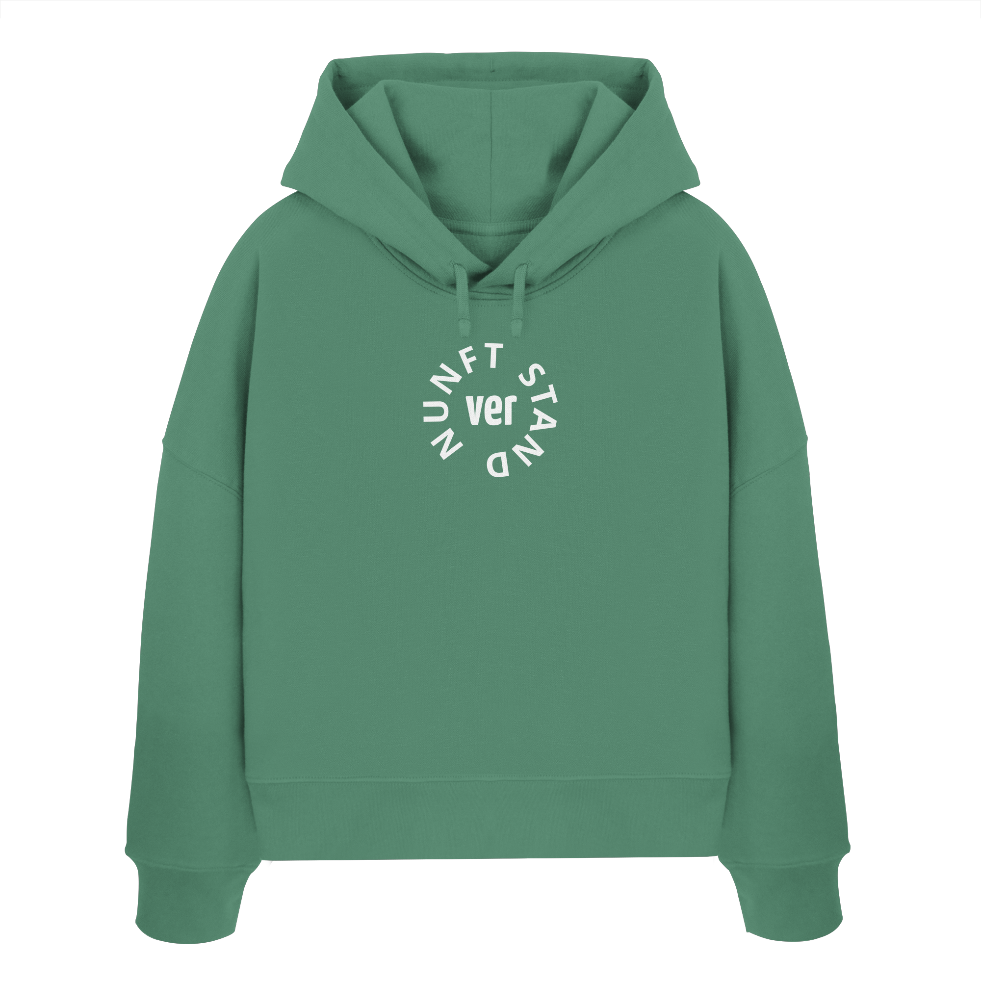 WHITE FRONT (K4) - Womens Organic Boxcut Hoodie
