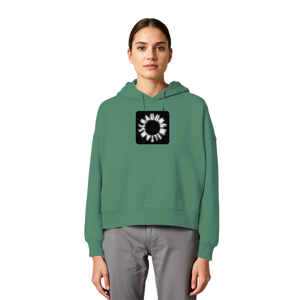 WHITE FRONT (K5) - Womens Organic Boxcut Hoodie