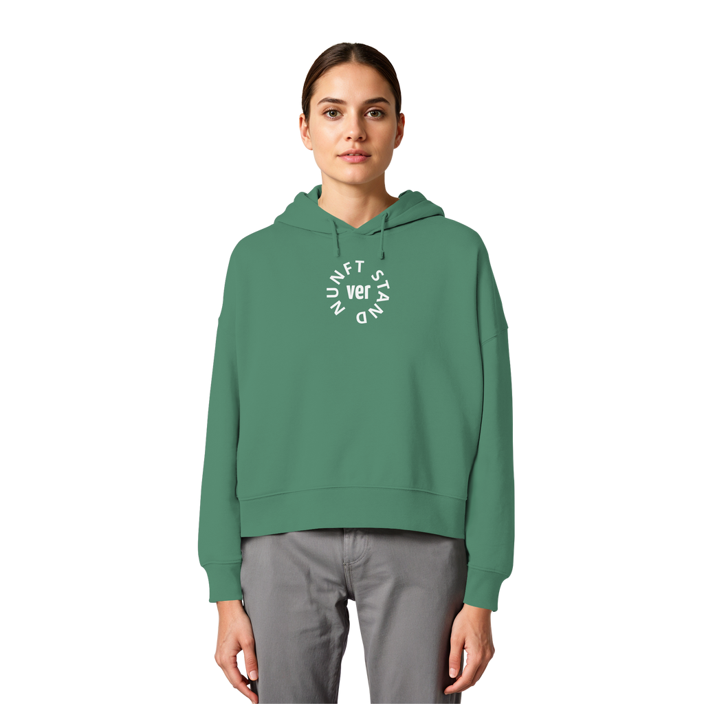 WHITE FRONT (K4) - Womens Organic Boxcut Hoodie
