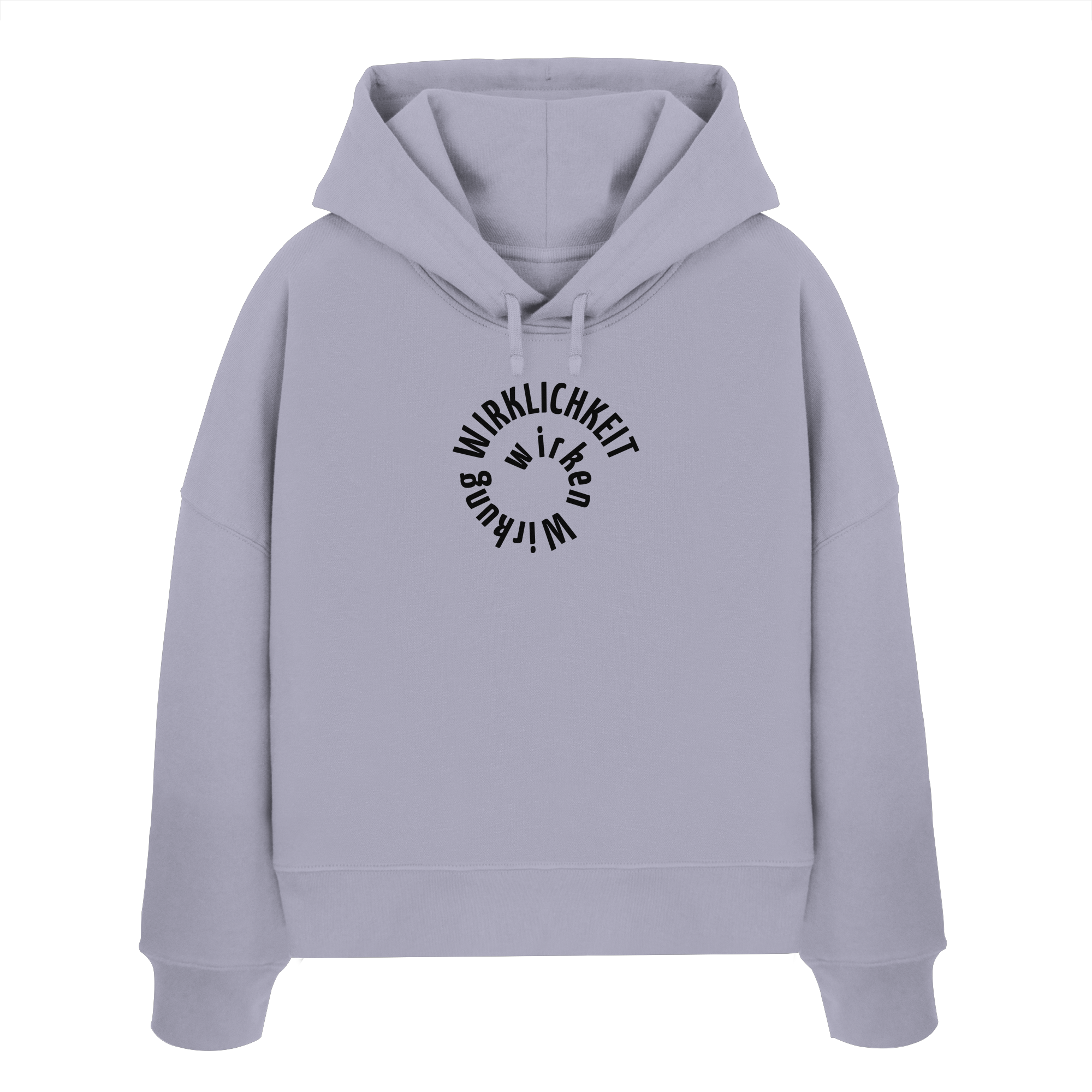 BLACK FRONT - Womens Boxcut Hoodie