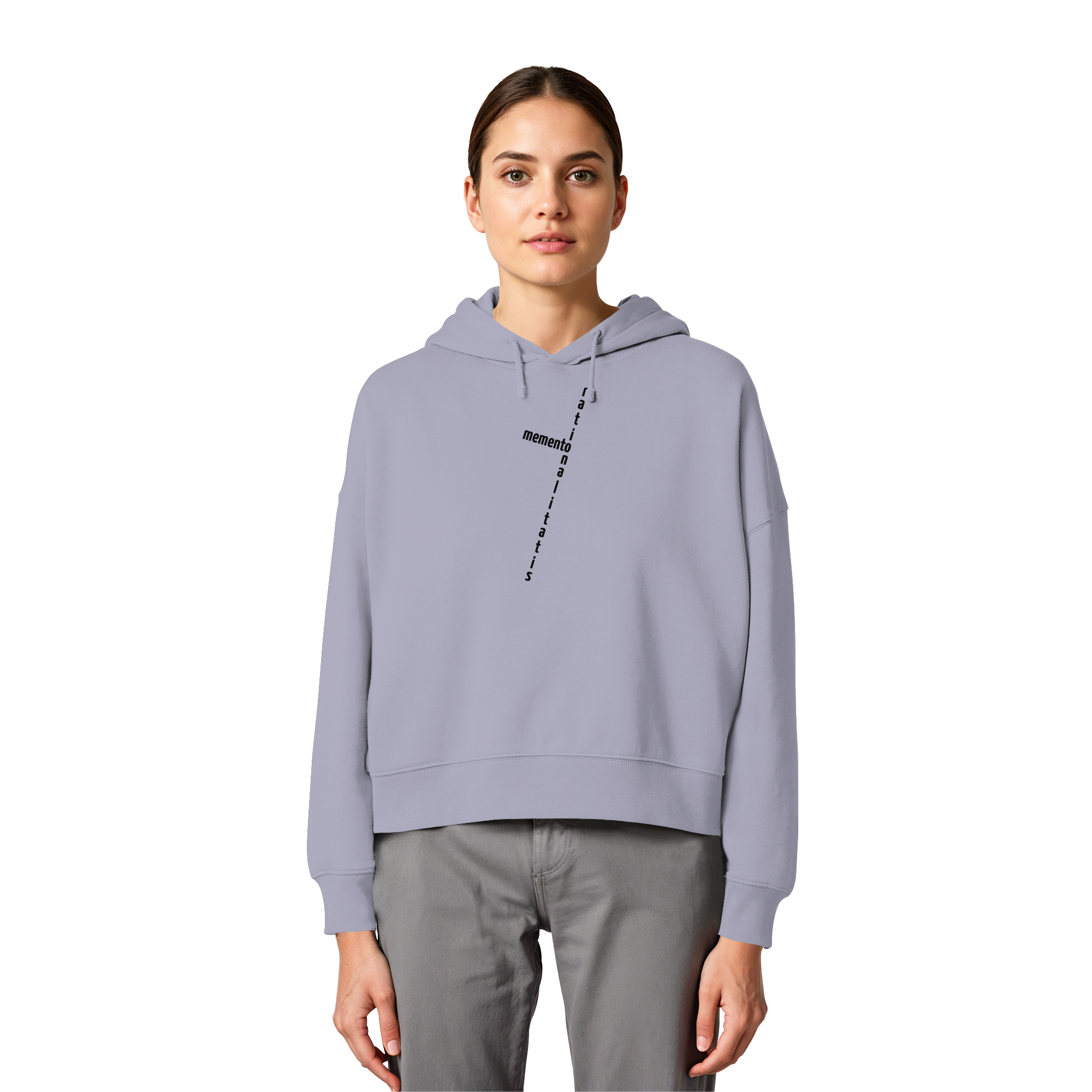 BLACK FRONT (K2) - Womens Organic Boxcut Hoodie
