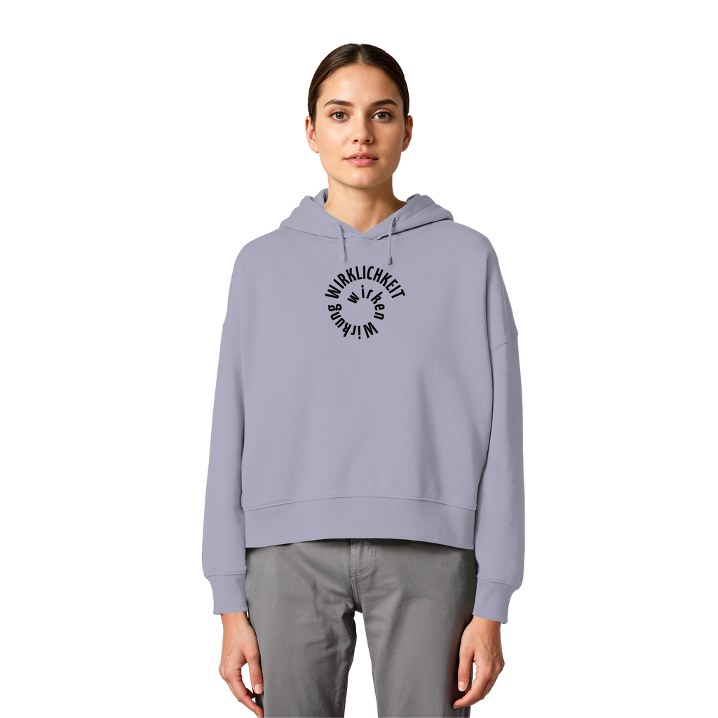 BLACK FRONT - Womens Boxcut Hoodie