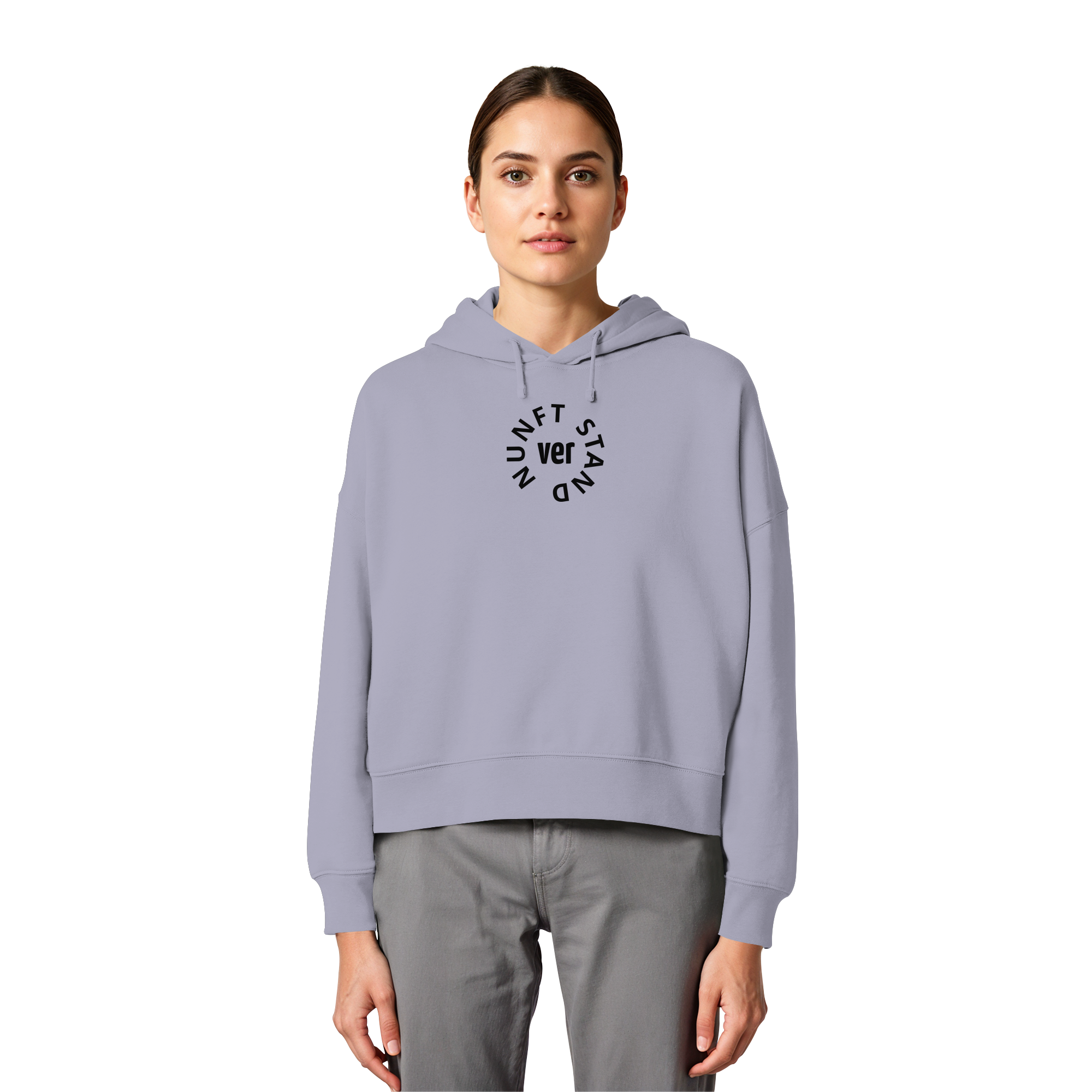 BLACK FRONT (K4) - Womens Organic Boxcut Hoodie