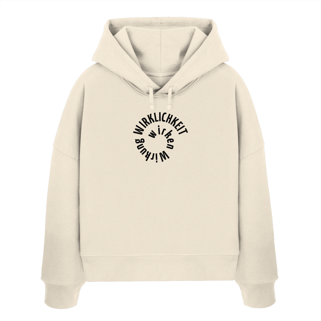 BLACK FRONT - Womens Boxcut Hoodie