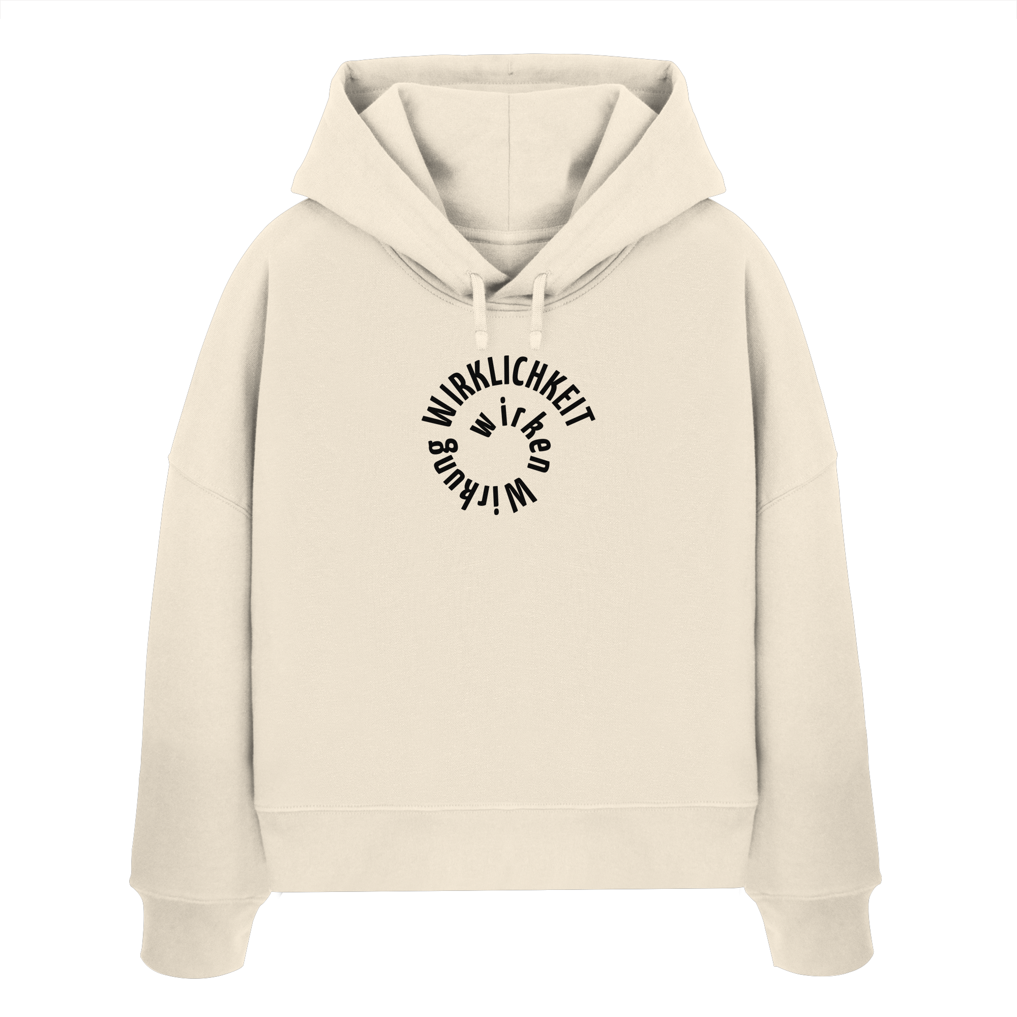 BLACK FRONT - Womens Boxcut Hoodie