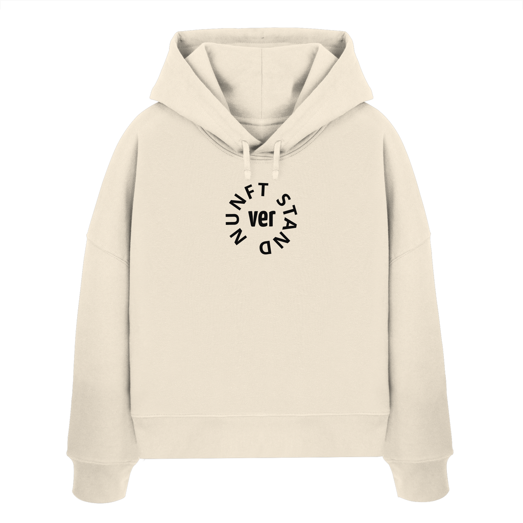 BLACK FRONT (K4) - Womens Organic Boxcut Hoodie