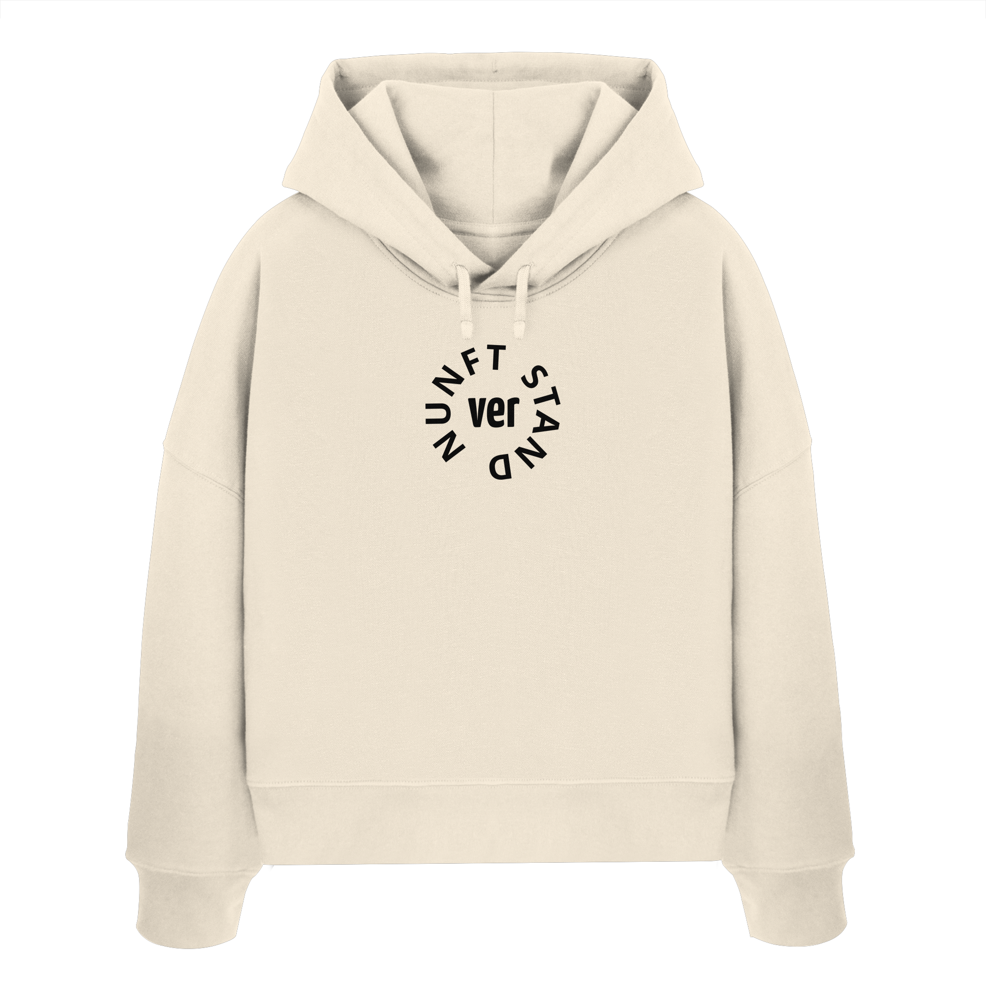 BLACK FRONT (K4) - Womens Organic Boxcut Hoodie