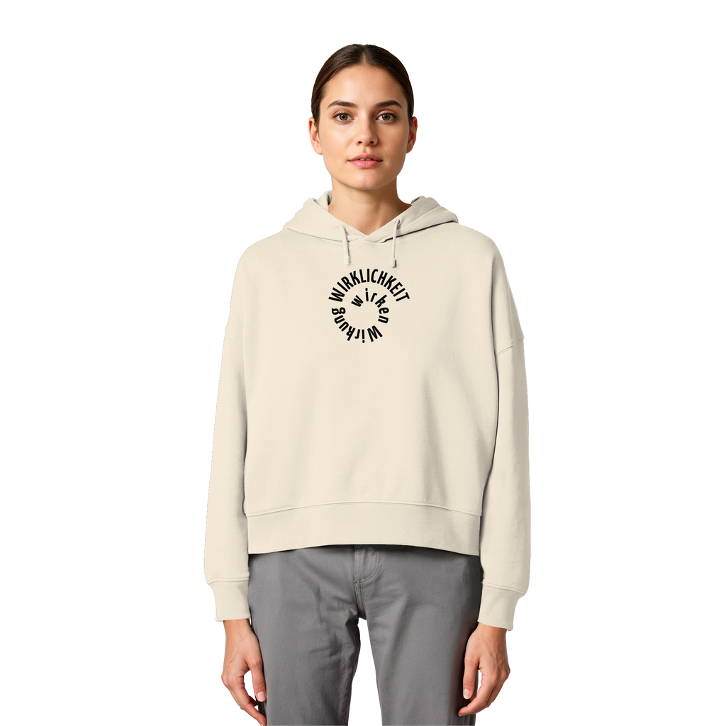 BLACK FRONT - Womens Boxcut Hoodie