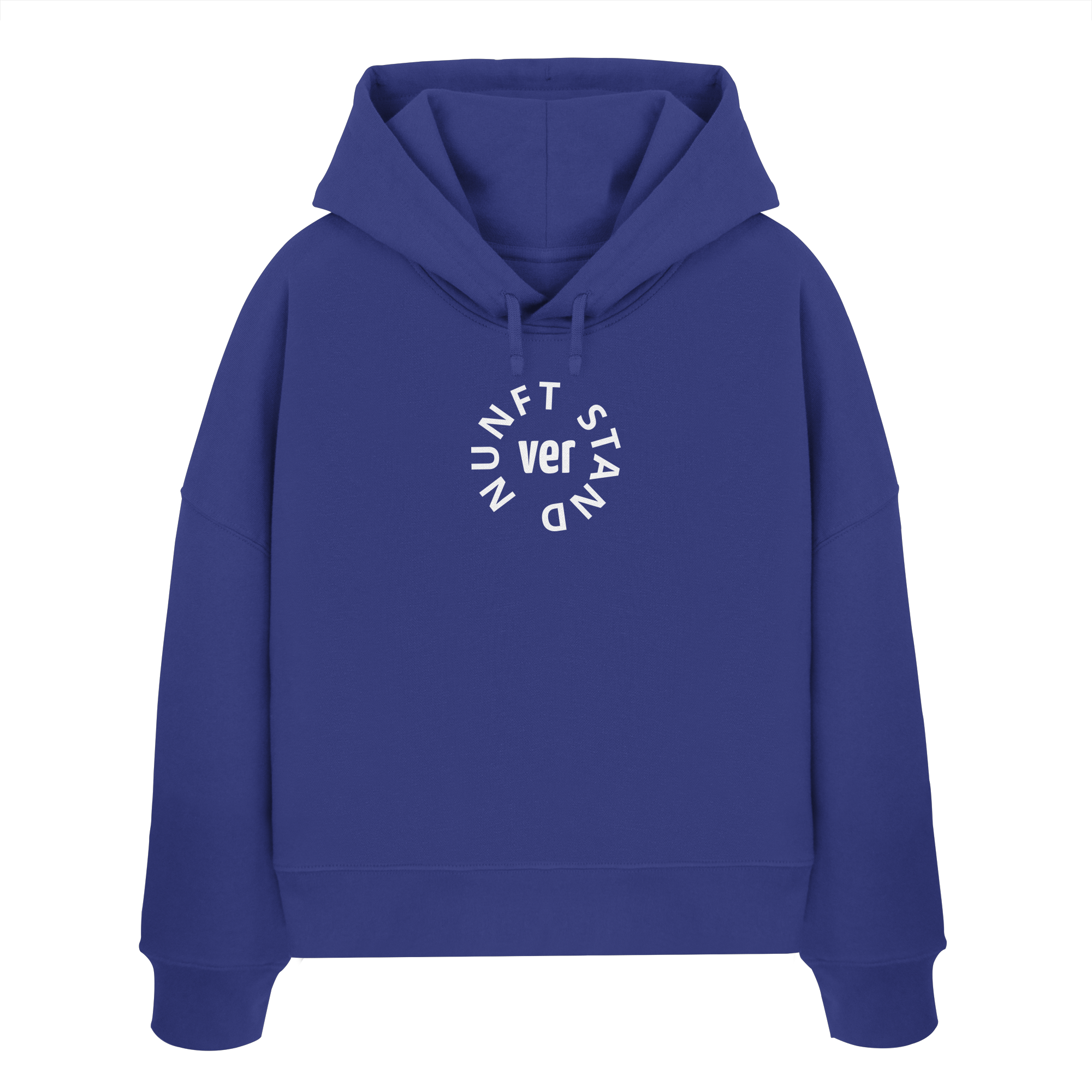 WHITE FRONT (K4) - Womens Organic Boxcut Hoodie