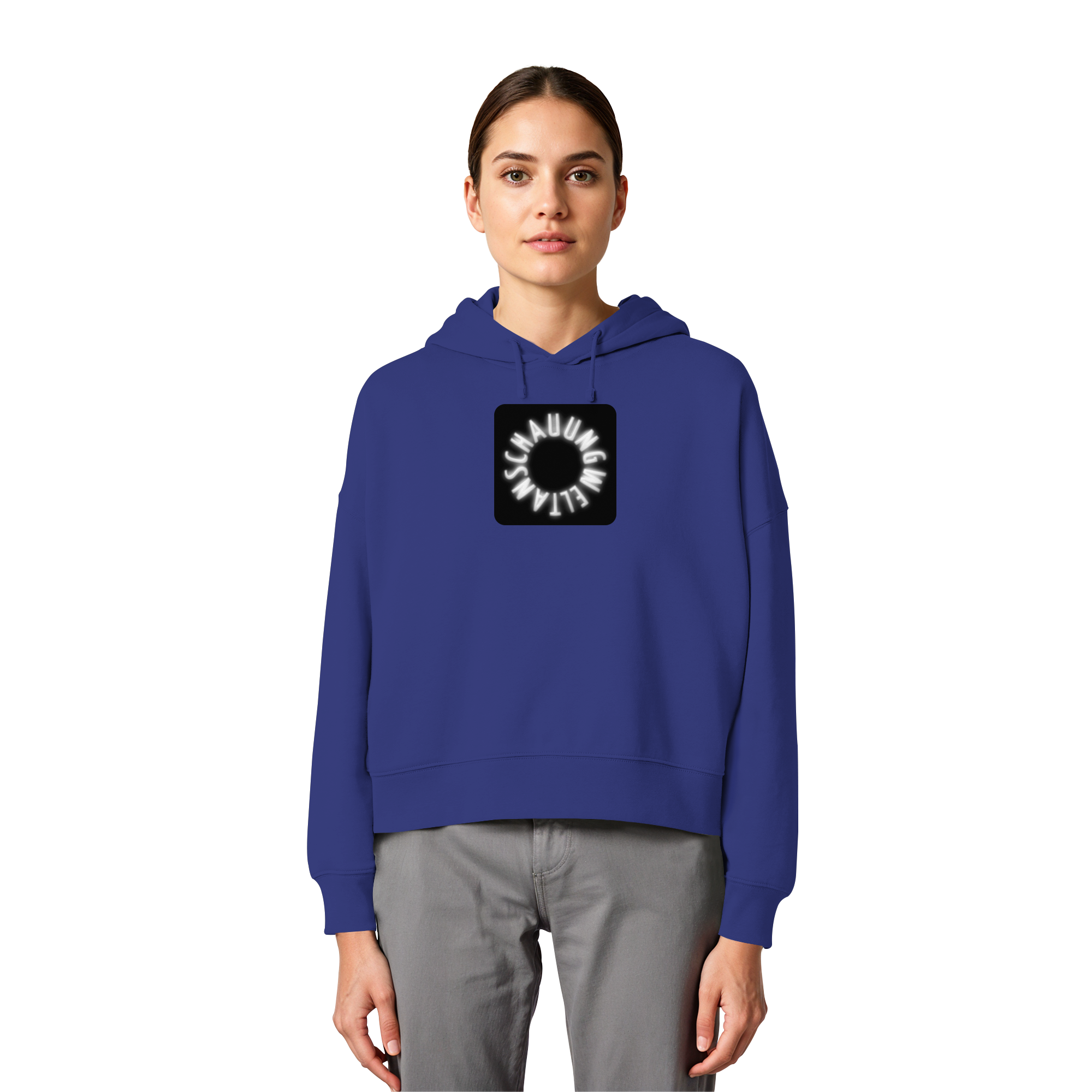 WHITE FRONT (K5) - Womens Organic Boxcut Hoodie