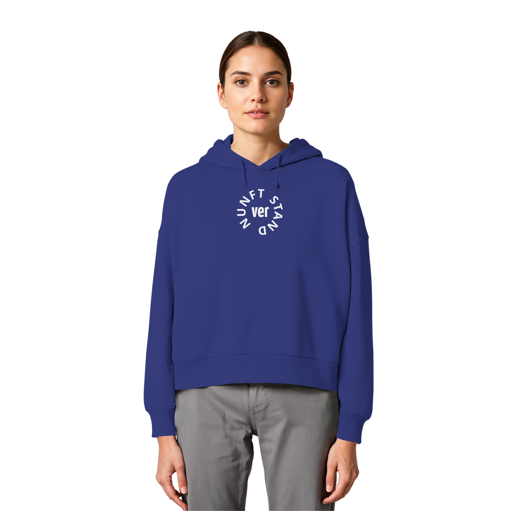 WHITE FRONT (K4) - Womens Organic Boxcut Hoodie